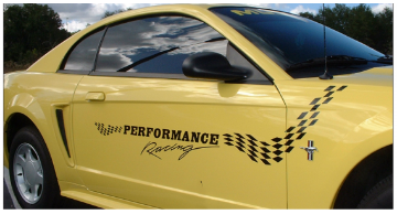 Show details for 1999-04 Mustang Side Body Rally Flag Decal Kit - Mustang Name Picture of 1999-04 Mustang Side Body Rally Flag Decal Kit - Mustang Name