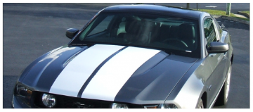 Show details for 2010-12 Mustang Lemans Racing Stripes - Tapered - Glass Roof - High Wing - No Scoop Picture of 2010-12 Mustang Lemans Racing Stripes - Tapered - Glass Roof - High Wing - No Scoop