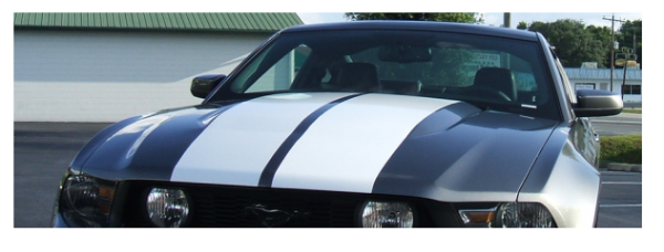 Picture of 2010-12 Mustang Lemans - Dual Hood - Racing Stripe Kit - No Hood Scoop