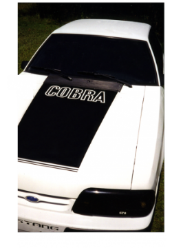Show details for 1987-93 Mustang Blackout Hood Decal - Cobra Name Picture of 1987-93 Mustang Blackout Hood Decal - Cobra Name