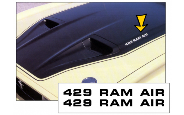 Picture of 1971-73 Mustang / Boss - 429 Ram Air - Hood Decal Set