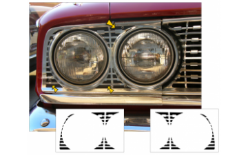Show details for 1963 Ford Galaxie Headlight Bezel Decal Kit Picture of 1963 Ford Galaxie Headlight Bezel Decal Kit