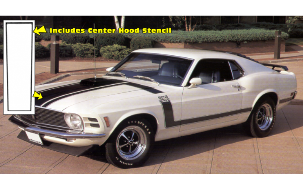 Picture of 1970 Boss 302 Mustang Complete Stripe Kit with Center Hood Stencil