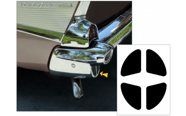 Picture of 1957 Chevy Bel Air Rear Chrome Bumper End Insert Decals