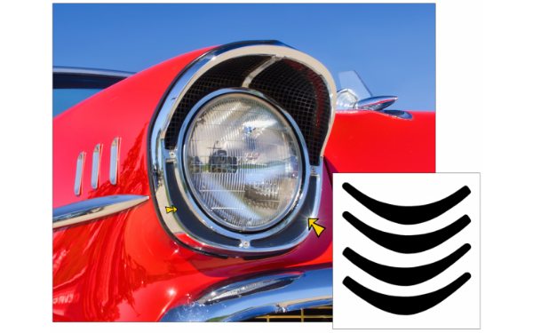 Picture of 1957 Chevy Bel Air Headlight Bezel Insert Decals