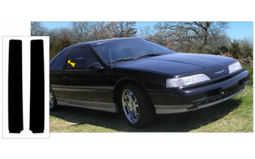 Show details for 1989-96 Thunderbird Door Rear Pillar Blackout Decals Picture of 1989-96 Thunderbird Door Rear Pillar Blackout Decals