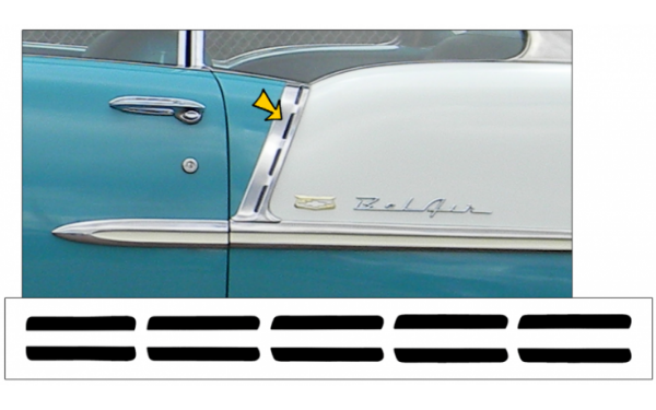 Picture of 1955 Chevy Bel Air Upper Paint Divider Insert Decal Kit - 2 Door Coupe / Convertible