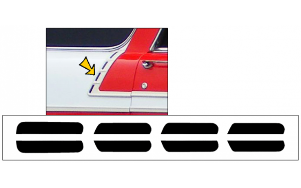 Picture of 1956 Chevy Nomad Upper Paint Divider Insert Decal Kit - Station Wagon