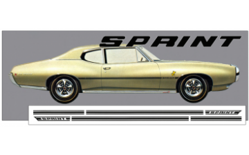 Show details for 1968-69 Pontiac Lemans Sprint Mid Body Stripe Kit - Sprint Name Picture of 1968-69 Pontiac Lemans Sprint Mid Body Stripe Kit - Sprint Name