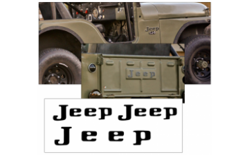 Show details for 1972-74 Jeep Fender and Tailgate Letter Decal Set Picture of 1972-74 Jeep Fender and Tailgate Letter Decal Set