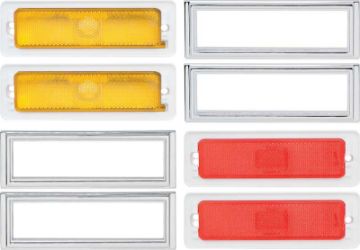 Show details for 1970-74 Nova Side Marker/Bezel Kit (Amber/Red)  Picture of 1970-74 Nova Side Marker/Bezel Kit (Amber/Red)
