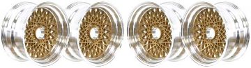 Show details for 16" X 8" GTA Alloy Wheel Set - (2) 0mm Offset & (2) 16mm Offset - Gold  Picture of 16" X 8" GTA Alloy Wheel Set - (2) 0mm Offset & (2) 16mm Offset - Gold