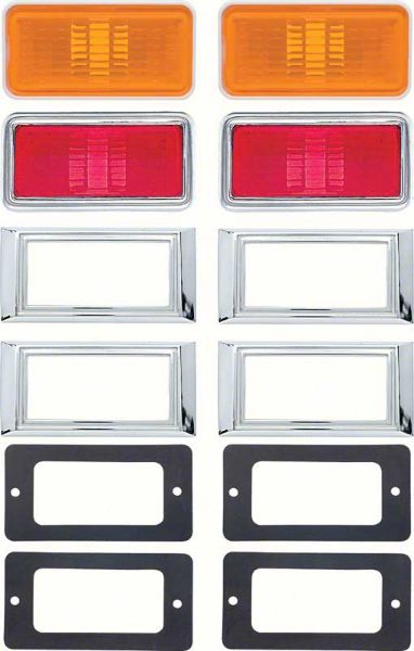Picture of 1969 Side Marker / Bezel Lamp Kit (Amber / Red) 