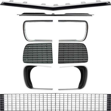 Show details for 1967-68 Camaro RS Restorer's Choice™ Grill Kit with Silver Trim / with Headlamp Bezels  Picture of 1967-68 Camaro RS Restorer's Choice™ Grill Kit with Silver Trim / with Headlamp Bezels