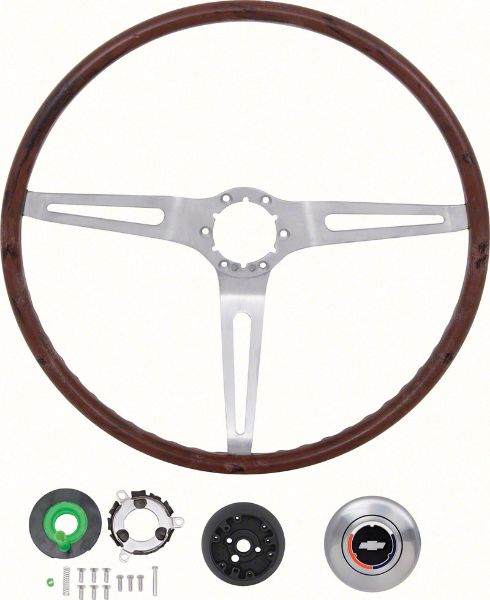 Picture of 1969 Camaro, Impala / Full Size, Nova without Tilt Wheel Rosewood Steering Wheel Kit 