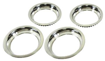 Show details for 14" Stainless Steel 1-1/2" Deep Round Lip Rally Wheel Trim Ring Set  Picture of 14" Stainless Steel 1-1/2" Deep Round Lip Rally Wheel Trim Ring Set