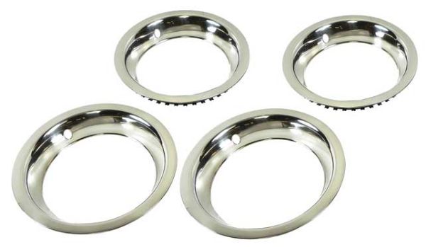 Picture of 14" Stainless Steel 1-1/2" Deep Round Lip Rally Wheel Trim Ring Set 
