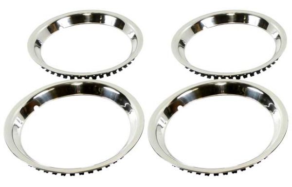 Picture of 16" Stainless Steel 1-1/2" Deep Round Lip Rally Wheel Trim Ring Set For ReproductionWheel Only 
