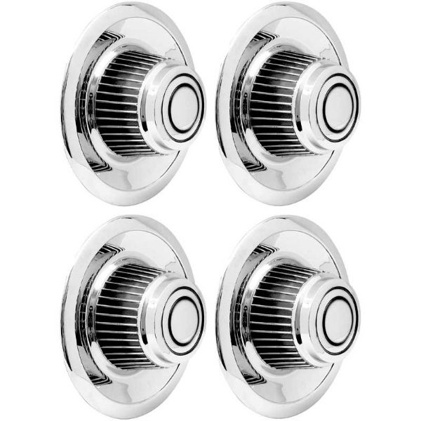 Picture of 4 Piece Chrome Plastic Tall Rally Wheel Derby Cap Set 