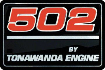 Show details for 1991-96 "502 By Tonawanda Engine" Valve Cover Decal  Picture of 1991-96 "502 By Tonawanda Engine" Valve Cover Decal