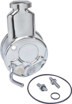 Show details for 1969 Power Steering Reservoir Small Block Long Water Pump Chrome  Picture of 1969 Power Steering Reservoir Small Block Long Water Pump Chrome