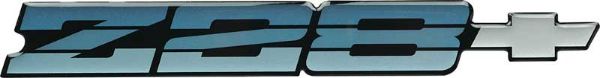 Picture of 1985 Camaro Z28 Blue Rear Panel Emblem with Silver Bow Tie 