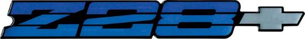 Picture of 1986-87 Camaro Z28 Blue Metallic Rear Panel Emblem with Silver Bow Tie 