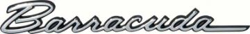 Show details for 1968 & 1970 "Barracuda" Chrome with Black Trim Fender Emblem  Picture of 1968 & 1970 "Barracuda" Chrome with Black Trim Fender Emblem