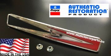 Show details for 1971-72 Charger Front Bumper Vertical Nose Emblem  Picture of 1971-72 Charger Front Bumper Vertical Nose Emblem