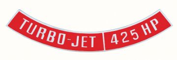 Show details for Die-Cast Turbo-Jet 425 HP Air Cleaner Emblem  Picture of Die-Cast Turbo-Jet 425 HP Air Cleaner Emblem