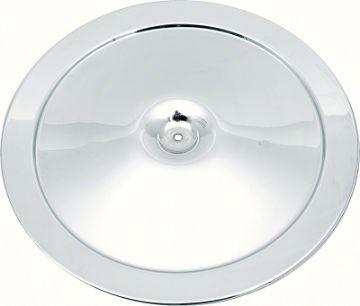 Show details for 14" Open Element Chrome Air Cleaner Lid - With Square Imprint  Picture of 14" Open Element Chrome Air Cleaner Lid - With Square Imprint