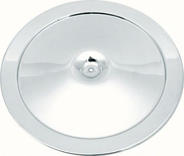 Show details for 14" Open Element Chrome Air Cleaner Lid - With Curved Imprint  Picture of 14" Open Element Chrome Air Cleaner Lid - With Curved Imprint