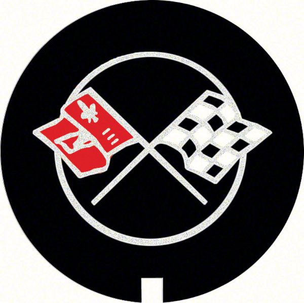 Picture of 1969-82 Finned Valve Cover Crossed Flag Insert 