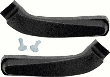 Show details for 1967-70 Camaro / Firebird Black Bucket Seat Side Bracket Covers  Picture of 1967-70 Camaro / Firebird Black Bucket Seat Side Bracket Covers