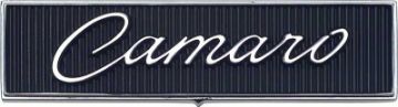 Show details for 1968-69 Camaro Standard Door Panel Emblems with Script Lettering  Picture of 1968-69 Camaro Standard Door Panel Emblems with Script Lettering