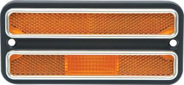 Show details for 1968-72 Front Side Marker Lamp With Chrome Amber  Picture of 1968-72 Front Side Marker Lamp With Chrome Amber