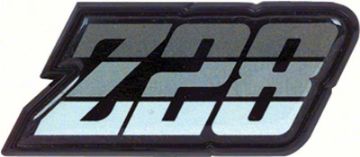 Show details for 1980-81 Camaro "Z28" Silver Fuel Door Emblem  Picture of 1980-81 Camaro "Z28" Silver Fuel Door Emblem