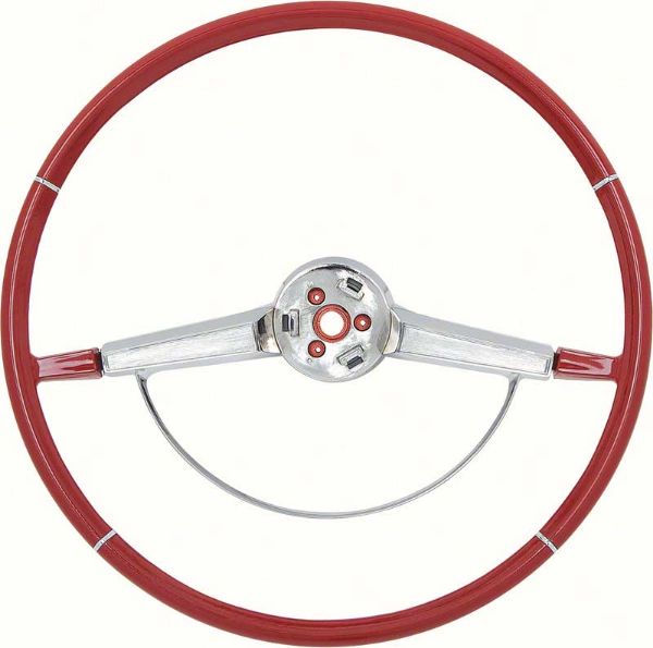 Picture of 1965-66 Impala Red Steering Wheel With Horn Ring 