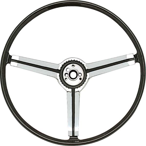 Picture of 1967 Z87 Deluxe Steering Wheel with Spokes and Polished Chrome Spider Insert 