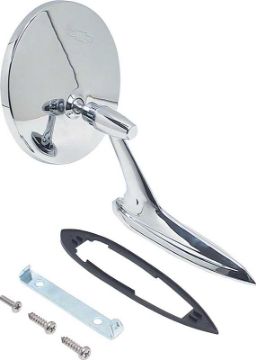 Show details for 1963-64 Impala / Full Size, Chevy II / NovaOuter Door Mirror With Bow Tie Logo  Picture of 1963-64 Impala / Full Size, Chevy II / NovaOuter Door Mirror With Bow Tie Logo