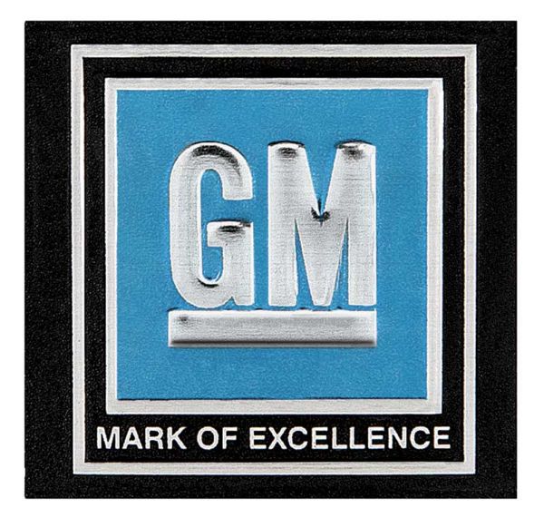 Picture of 1968-72 GM Cars & Trucks - "GM Mark of Excellence" Seat Belt Buckle Decal - Blue 