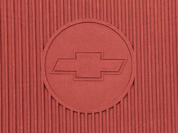 Show details for 1967-69 Camaro, 68-74 Nova4 Piece Red Rubber Bow Tie Floor Mat Set  Picture of 1967-69 Camaro, 68-74 Nova4 Piece Red Rubber Bow Tie Floor Mat Set