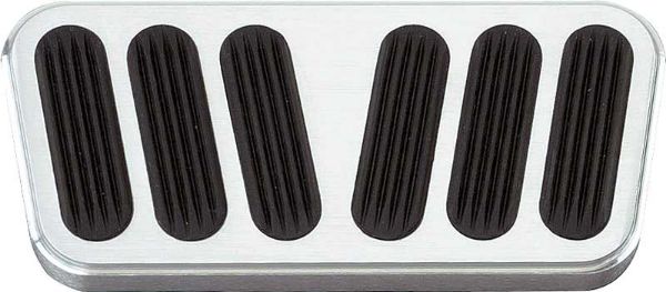 Picture of 1967-69 F-Body Lokar Billet Brake Pedal Pad w/Auto Trans - Flat Style - Brushed w/Rubber Inserts 