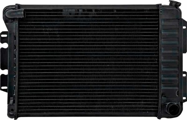 Picture of 69 Camaro Copo M/T Curved Inlet - Radiator 4 Row (Copper/Brass) - 17" x 23" 