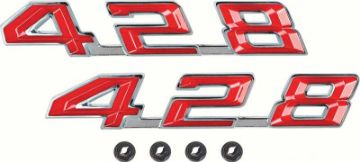 Show details for 1967-69 Firebird "428" Hood Emblems  Picture of 1967-69 Firebird "428" Hood Emblems