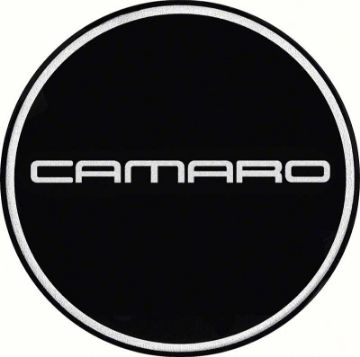 Show details for R15 Wheel Center Cap Emblem 2-15/16" Chrome Camaro Logo/Black Background  Picture of R15 Wheel Center Cap Emblem 2-15/16" Chrome Camaro Logo/Black Background