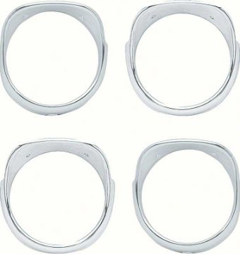 Show details for 1965 Impala / Full-Size Headlight Bezel Set  Picture of 1965 Impala / Full-Size Headlight Bezel Set