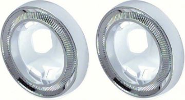 Show details for 1962-67 Deluxe Rear Quarter Dome Lamp Bezels  Picture of 1962-67 Deluxe Rear Quarter Dome Lamp Bezels