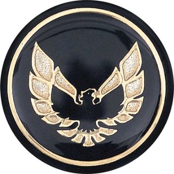 Show details for 1976-81 Firebird Shift Button Emblem-Black With Gold  Picture of 1976-81 Firebird Shift Button Emblem-Black With Gold