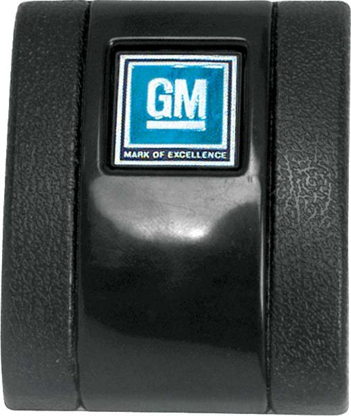 Picture of 1968-72 Black Standard Interior Seat Belt Cover With GM Mark of Excellence Emblem 